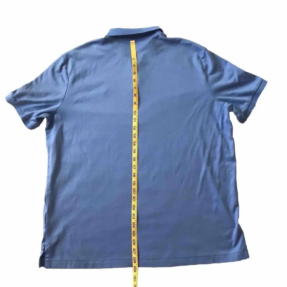 Polo Ralph Lauren Men XL Classic Fit Blue Polo Shirt Short Sleeve Pink Pony Soft